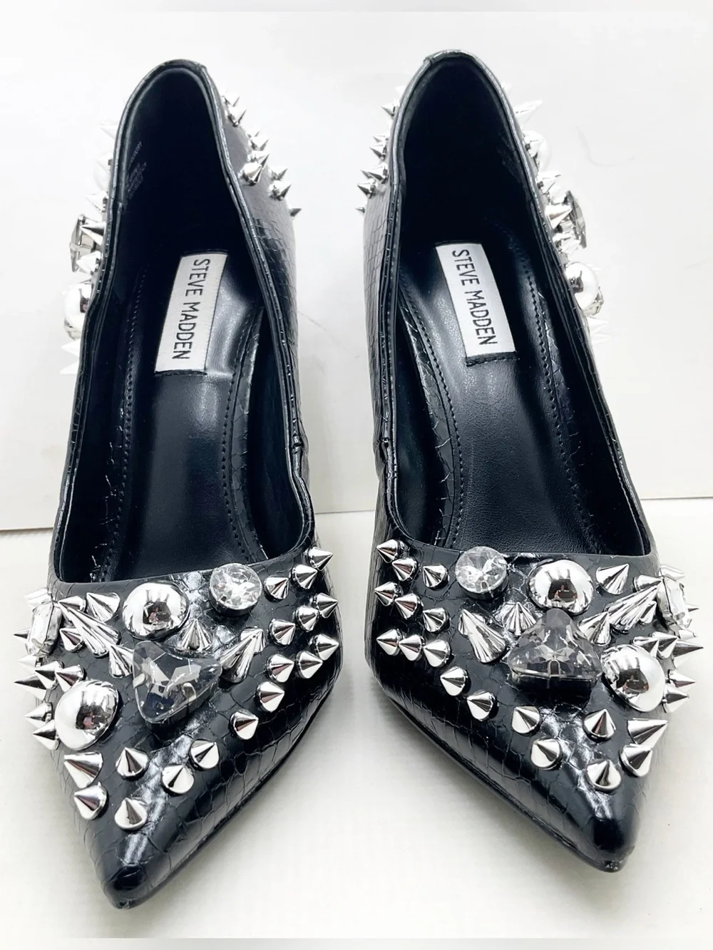 🆕{Steve Madden}Veronicka Spike & Crystal Embellished Pumps